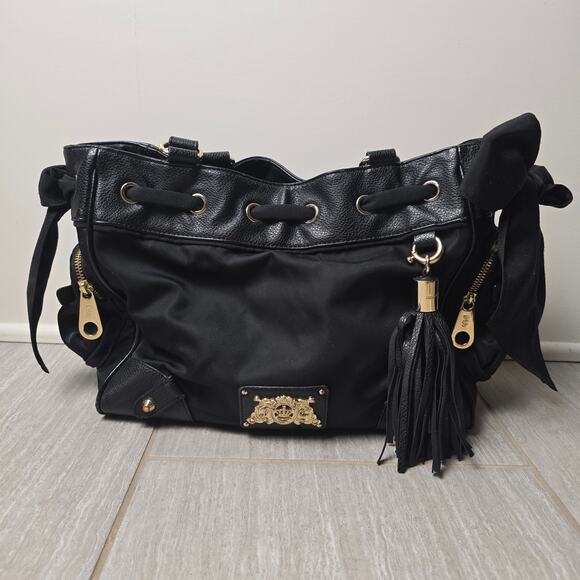 VTG Juicy Couture Black Nylon Malibu Daydreamer Bag – Y2K Tote Purse - Picture 2 of 13